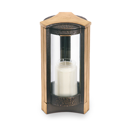 [ST-40146] Náhrobní lampáš z bronzu a hliníku, 26×13×13 cm