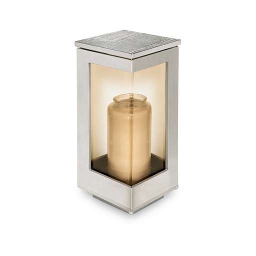 [ST-40253] Náhrobní lampáš z nerezové oceli, 25×12×12 cm