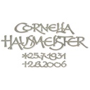 Náhrobní nápis Cornelia z bronzu, 6–9 mm