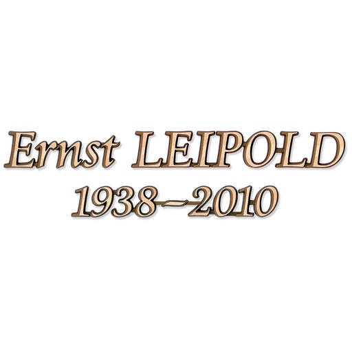 [ST-SZ031] Náhrobní nápis Leipold, bronz a hliník