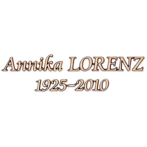 [ST-SZ030] Náhrobní nápis Lorenz z bronzu a hliníku