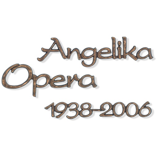 [ST-SZ046] Náhrobní nápis Opera z bronzu a hliníku
