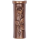 Nástěnná váza na hrob, bronz, 18×7 cm