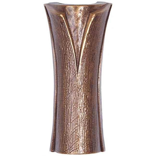 Nástěnná váza na náhrobek, bronz, 18×8 cm