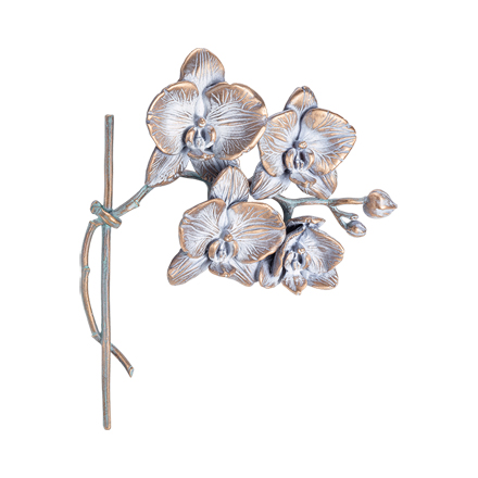 [ST-85516] Orchidej na náhrobek, bronzová ozdoba